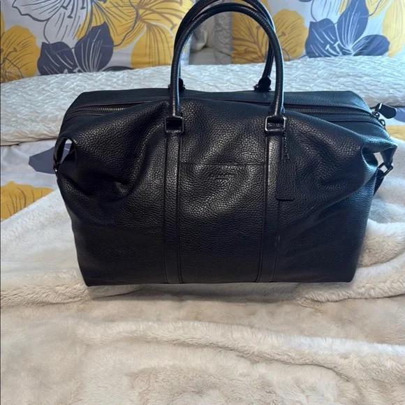 Coach Black Leather Duffel Bag - Picture 1 of 10
